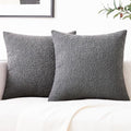Mixhug Decorative Boucle Throw Pillow Covers, Dark Gray