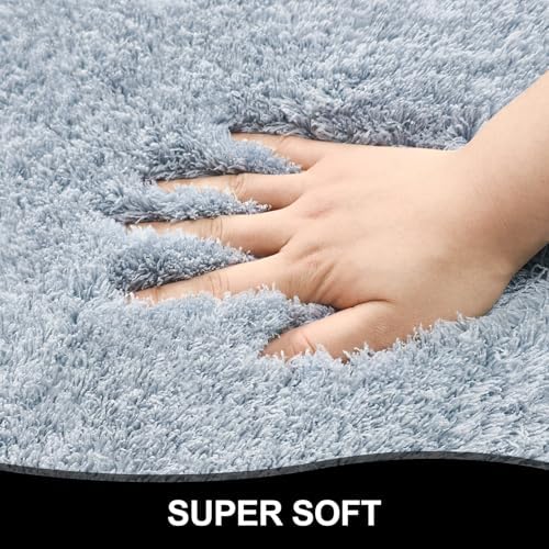Bathroom Rugs 60"x24", Fluffy Soft Thick Absorbent Bath Mat Rubber