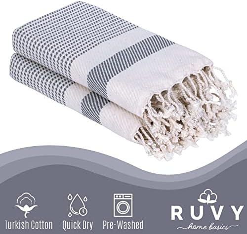 Ruvy Home Basics Turkish Hand Towels for Bathroom Set of 4 | 18"x40"