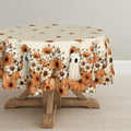 Horaldaily Halloween Tablecloth 90 x 90 Inch Round Ghost Orange