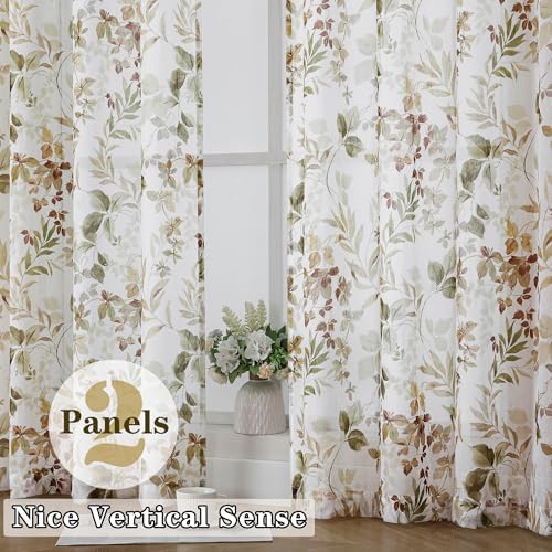 OWENIE Crushed Sheer Curtains 63 Inch Length 2 Panels Set, Sheer