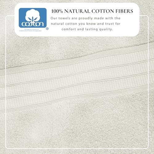 Great Bay Home 100% Cotton 4 Pack Bath Towel Set - Absorbent