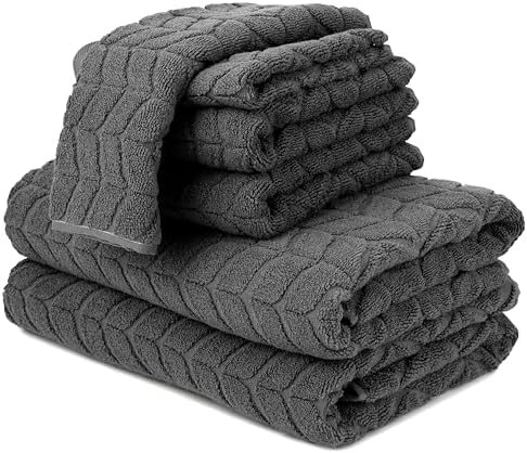 Luxury 100% Cotton Decorative Bath Towel Set, Ultra Soft - Granite
