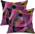 Abstract Magenta Geometric Throw Pillow Covers 18x18 Inch Set of 2
