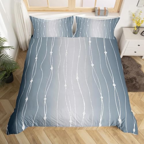 Erosebridal Ombre Grey Duvet Cover Queen Aesthetic Geometric Bedding