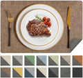 Romanstile Placemats Set of 6, Reversible Faux Leather Wipeable Table