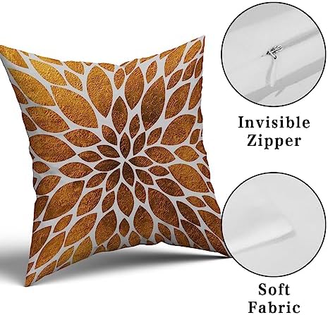 Mustard Yellow Dahlia Pillow Covers 20X20 Inch Geometry Floral Couch