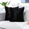MANDIOO Pack of 2 Black Faux Fur Fuzzy Cozy Soft Decorative Throw