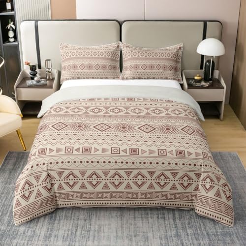 Feelyou Bohemian Aztec Duvet Cover 100% Cotton Queen Size Boys Girls
