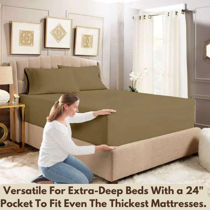 Extra Deep Pocket Sheets - Twin XL 4 Piece Sheet Set - Extra Deep Bed
