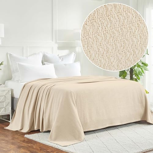 Superior Waffle Weave Cotton Blanket, for Picnic, Beach, Traveling or