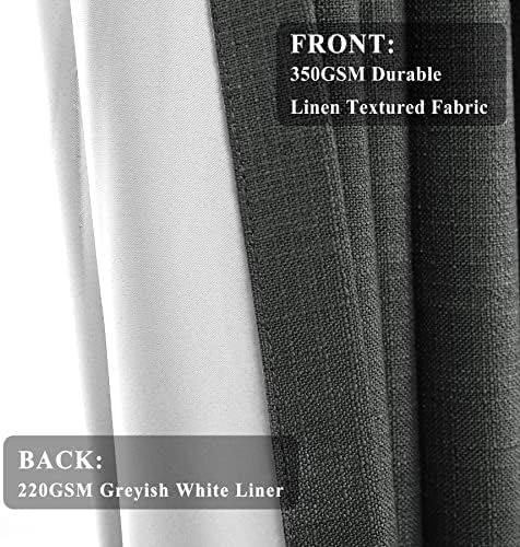 Fcosie Linen Blackout Curtains 84 Inches Long Double Pinch Pleated