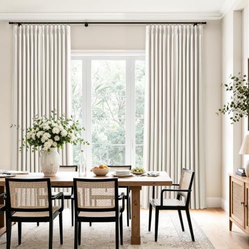 Jowels Natural Pinch Pleated Linen Blackout Curtains 90 inch Long 2