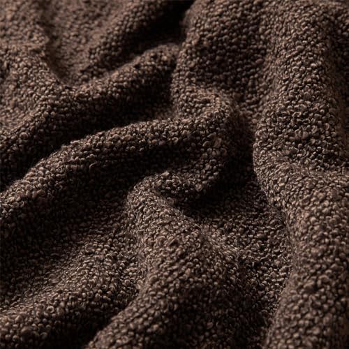 Brown 20x20 Boucle Textured Throw Pillow Covers Set of 2 for Couch
