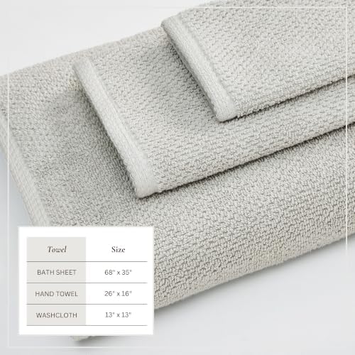 Great Bay Home 100% Cotton 6 Piece Bath Sheet Set - Absorbent