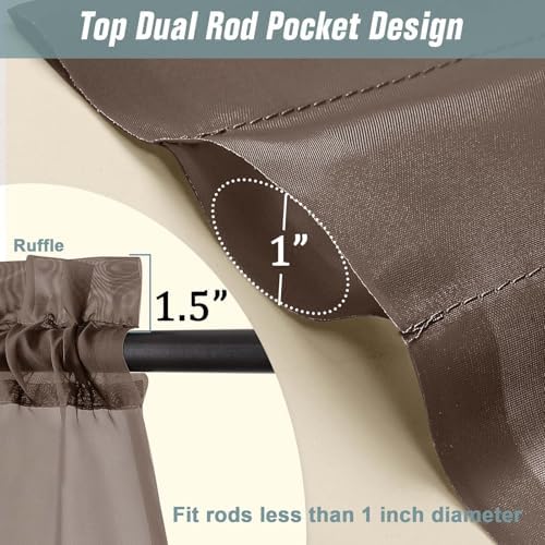 Chocolate Sheer Curtains for Window 72 inches Long 2 Panels Set, Soft