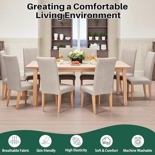 Dioxide Stretch Chair Covers for Dining Chairs, Washable Dining Chair