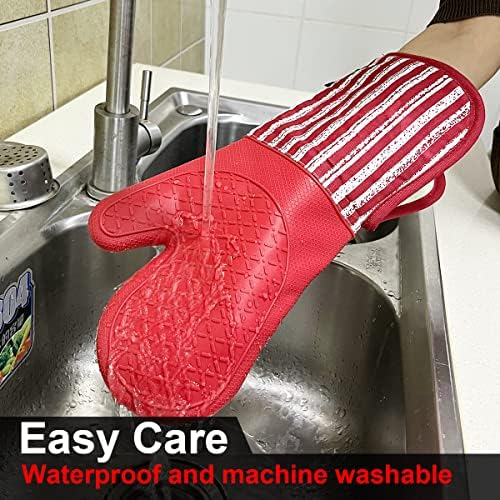 Alselo Silicone Oven Mitts Heat Resistant 932°F with Waterproof &