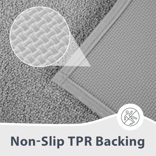 anllugs Bathroom Rugs, Non-Slip Bath Rugs, 24" x 60", Light Grey