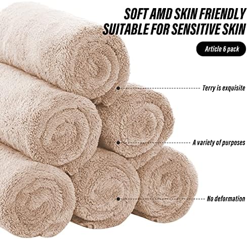 MOONQUEEN 6 Pack Premium Hand Towels - Quick Drying - Microfiber Coral