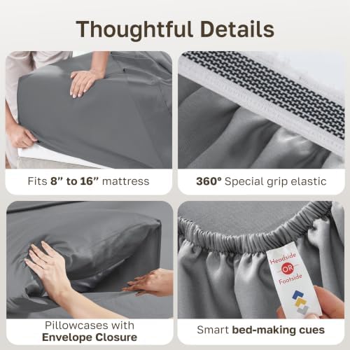 California Design Den 100% Egyptian Cotton King Size Sheets Deep