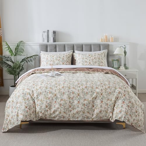 HoneiLife Botanical Duvet Cover Queen - 100% Cotton Comforter Cover