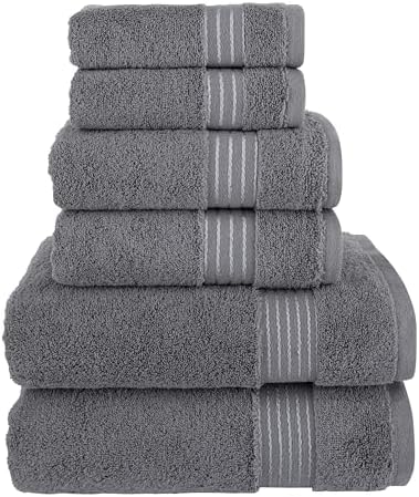 Elegant Comfort Premium Cotton 6-Piece Towel Set, Includes 2
