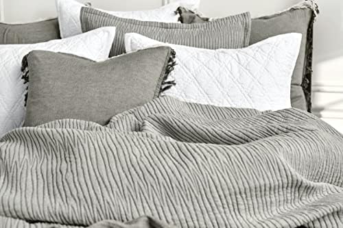 50" x 70" Declan Ash Large Premium Luxury Woven 100% Cotton Throw