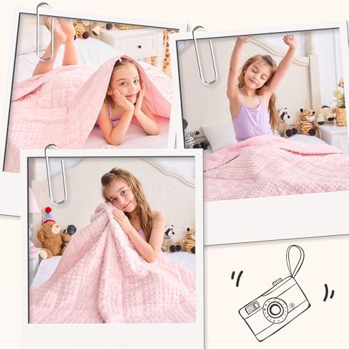 yescool Pink Weighted Blanket 5 Pounds, 40 * 60in Twin Size Cooling