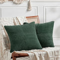 Fancy Homi Set of 2 Dark Green Decorative Throw Pillow Covers 22x22