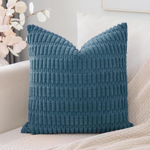 OTOSTAR Corduroy Decorative Throw Pillow Covers 22x22 Inch Super Soft
