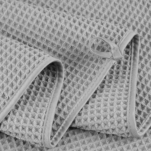 POLYTE 430 GSM Poly Blend Microfiber Waffle Bath Sheet XL Set, 35x70
