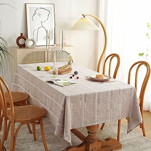 Chassic Rectangle Tablecloth 54 x 72 Inch, Farmhouse Boho Linen Table