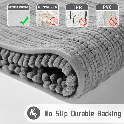 Yimobra Bathroom Rugs Sets 2 Piece, Luxury Chenille Shaggy Bath