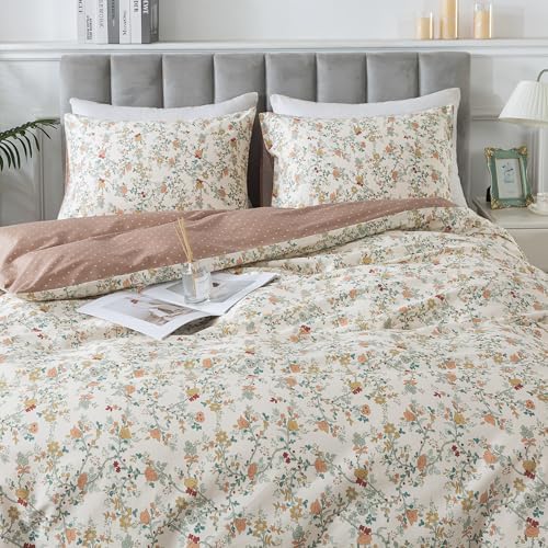 HoneiLife Botanical Duvet Cover Queen - 100% Cotton Comforter Cover