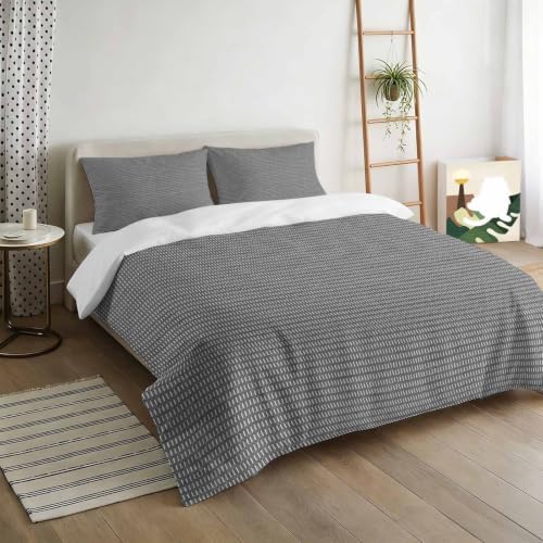 3 Pieces Bedding Set Queen Size, Grey Abstract Art Soft Duvet Covers