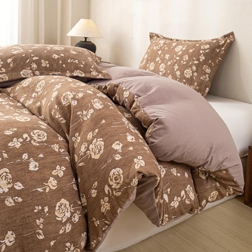 OAITE Duvet Cover Set Prewashed Cotton-Like Polyester Queen