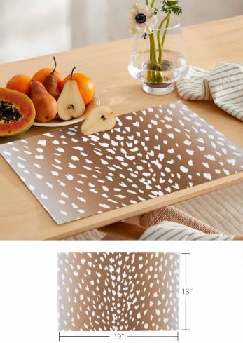 Linen Grain Table Runner and Placemats Set of 6 Taupe Brown Vertical