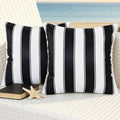 Outdoor Waterproof Throw Pillow Covers 18x18 Inch Set of 2, Striped