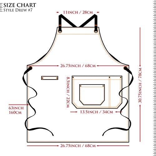 NEOVIVA Canvas Tool Apron for Men and Women with Pockets, Heavy Duty