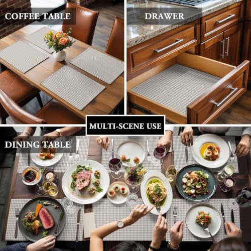 Modern Simple Styles Placemats Set of 8, Cotton Linen Fabric Place
