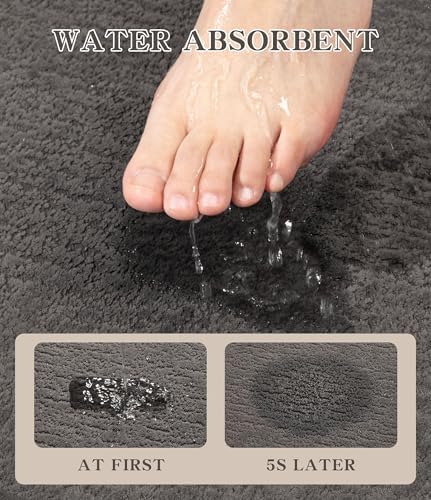 chakme Bathroom Rug Sets 2 Piece, Ultra Thin Quick Dry Bath Mat Set