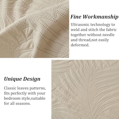 Cmfshape Beige King Quilt Set – Lightweight Thin Quilt King Size