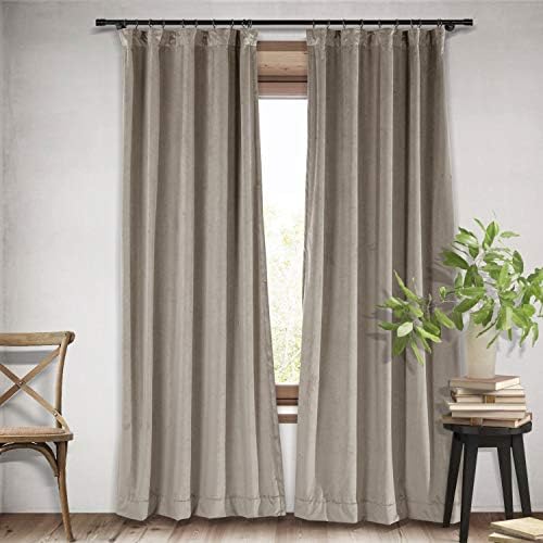 Macochico Extra Wide Velvet Texture Curtain 120 Inch Wide 4 in 1