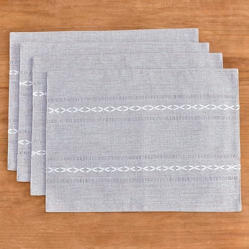 Beydodo Table Mats Set of 6, Kitchen Placemats Cotton Linen for