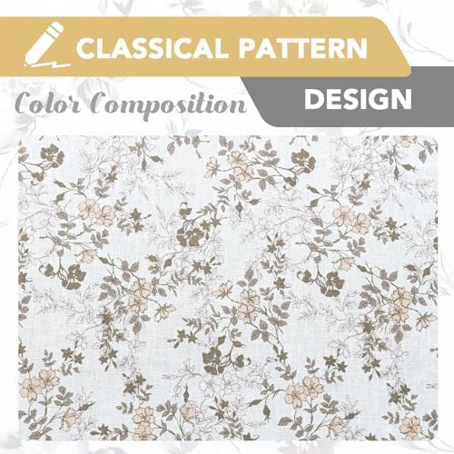 H.VERSAILTEX Linen Blend Curtains for Living Room Printed Floral