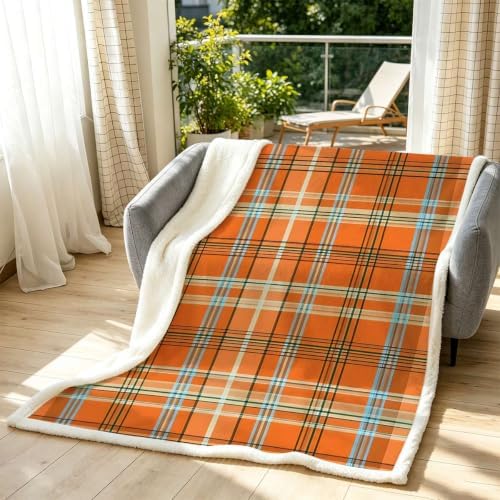 Vintage Style Double-Sided Sherpa Plush Throw Blanket 60”x 80”