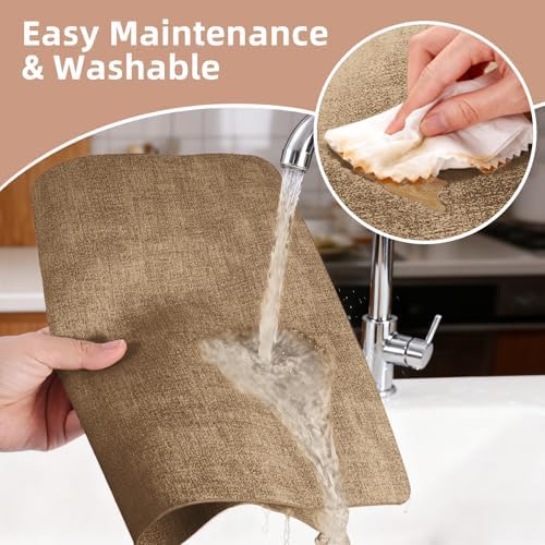 Faux Leather Placemats for Dining and Kitchen Table Washable Place