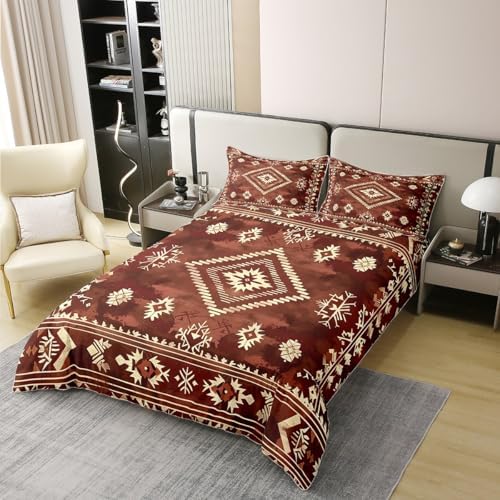 jejeloiu Moroccan Duvet Cover 100% Cotton Queen Size,No Comforter Boys