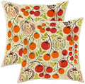 Tomatoes Throw Pillow Covers Set of 2, Botanical Vintage Leaf Vine